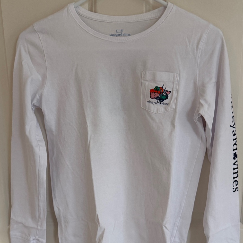 Vineyard Vines long sleeve white w/ Happy St. Paddy’s Day on back.